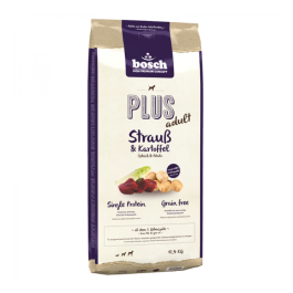 12,5кг Корм Bosch PLUS Holistic Adult монопротеиновый, беззерновой для взрослых собак всех пород со Страусом и картофелем 12,5кг Корм Bosch PLUS Holistic Adult монопротеиновый, беззерновой для взрослых собак всех пород со Страусом и картофелем