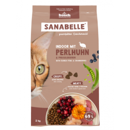 2кг Корм Bosch Sanabelle Indoor mit Perlhuhn & Preiselbeeren для взрослых домашних кошек с Цесаркой