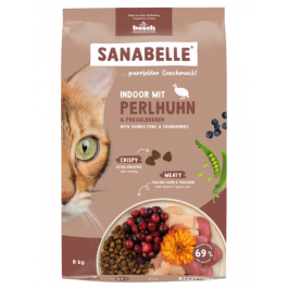 8кг Корм Bosch Sanabelle Indoor mit Perlhuhn & Preiselbeeren для взрослых домашних кошек с Цесаркой
