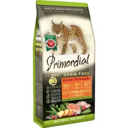 6кг Корм Primordial Cat Adult Neutered Skin&Coat Salmon & Turkey беззерновой для взрослых стерилизованных кошек для здоровья кожи и шерсти с Лососем и индейкой