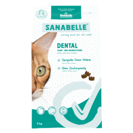 2кг Корм Bosch Sanabelle Dental Care для чистки зубов и удаления зубного налета у кошек из мяса Птицы