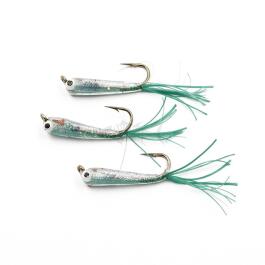 Мормышка ЯМАН "Малек пыздрик" с ушком, L-15 мм, 0,2 г, крючок Kumho №10, зеленый