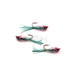 Мормышка ЯМАН "Малек пыздрик" с ушком, L-13 мм, 0,15 г, крючок Kumho №12, зеленый