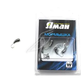 Мормышка вольфрамовая "ЯМАН" Уралка с отверстием, 1,53 г, черн-никель