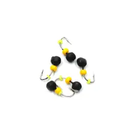 Мормышка вольфрамовая "ЯМАН" Дробь с коронкой из никеля, d-3 мм, 0,3 г, бисер и кембрик, Флуор-желтый