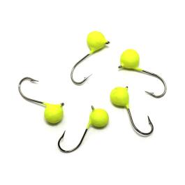 Мормышка вольфрамовая точеная "ЯМАН" Дробь с отверстием, 0,3 г, желтый