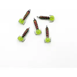 Мормышка вольфрамовая безнасадочная "ЯМАН" Черт с петлей (длинный) Малек, d-2 мм, 0,5 г, подвеска икринка Салатовая