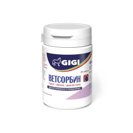 Ветсорбин GIGI таблетки для собак крупных пород при отравлениях и неинфекционной диарее, 30 таб.