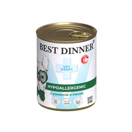 340г Влажный корм Best Dinner Hypoallergenic Exclusive для собак с Кониной и Рисом