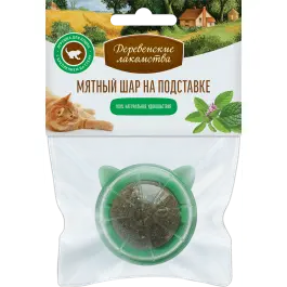 26гр Игрушка "Деревенские лакомства" для кошек "Мятный шар на подставке"
