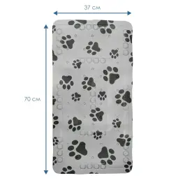 Коврик для животных с присосками "Лапки" для ванны 37x70см, серый