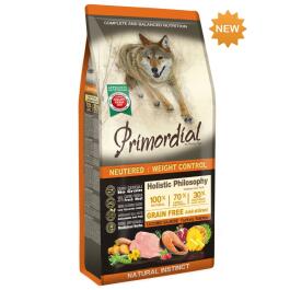 2кг Корм Primordial Dog Adult Neutered/Weight control для взрослых стерилизованных собак, склонных к избыточному весу с Индейкой и лососем