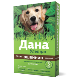 Ошейник Дана Ультра Apicenna от блох и клещей для собак (коричневый), 60см