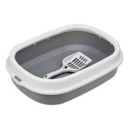 Туалет IDEA "ЛЯ-МУРР" для кошек с совком и низким бортом Смоки, 48*35,5см