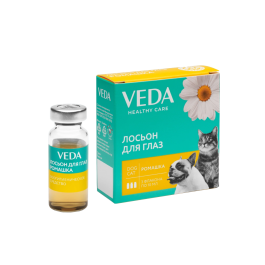 Лосьон Veda "Ромашка" для гигиенической обработки глаз собак, кошек и других мелких домашних животных 10мл*1шт