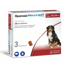 Фронтлайн НексгарД Merial таблетки от блох и клещей для собак 25-50кг, 1таб