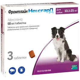 1таб Фронтлайн НексгарД Merial таблетки от блох и клещей для собак 10-25кг