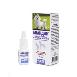 Капли глазные Анандин АВЗ для лечения конъюнктивитов и ринитов у кошек и собак, 7мл