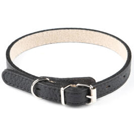 Ошейник Mr.Kranch для собак из натуральной кожи Чёрный, 17-20см