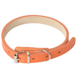 Ошейник Mr.Kranch для собак из натуральной кожи Оранжевый, 24-30см