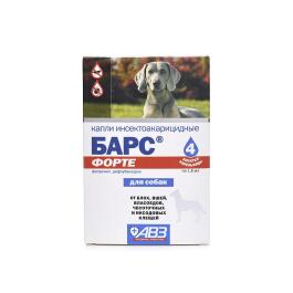 Капли на холку БАРС Форте АВЗ от блох и клещей для собак, 1шт