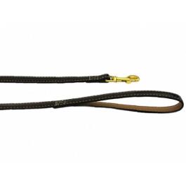 Поводок Колибри лаковый с золотым карабином, 15мм*120см (коричневый)