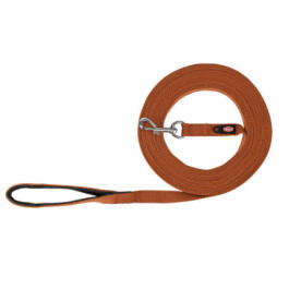 Поводок TRIXIE для собак Tracking Lead, M, тросовый, хлопок, 5м/20мм, коричневый