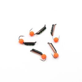 Мормышка вольфрамовая безнасадочная "ЯМАН" Столбик №5, 0,65гр, фц. красный шар, медь