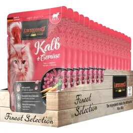 85гр Влажный корм Leonardo Calf & Vegetable для взрослых кошек от года с Телятиной и овощами