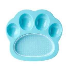 Миска PetDreamHouse "Лапа" для медленного кормления 2в1, 20*18*3см, голубая, 200гр