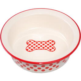 Миска керамическая N1 Красный горох и Косточка 12,5*4см, 150мл