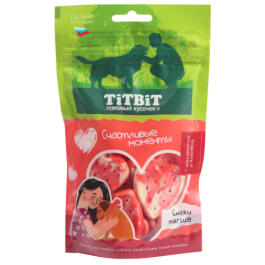 100г Лакомство TitBit "Счастливые моменты" для собак мягкие снеки с Телятиной и Клюквой