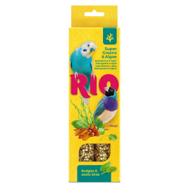 2*40гр RIO Sticks палочки для волнистых попугаев и экзотических птиц Суперзелень и водоросли