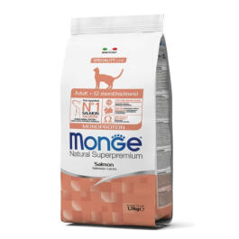 1,5кг Корм Monge Cat Monoprotein Adult Salmon для взрослых кошек с Лососем