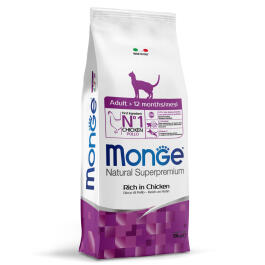 10кг Корм Monge Cat Adult для взрослых кошек с Курицей "Ритейл"