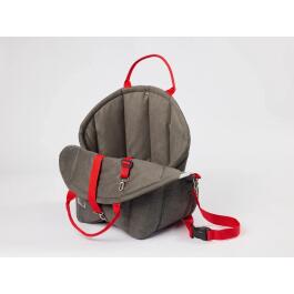 Авто-кресло сумка-переноска LOORI Серый с красными ручками