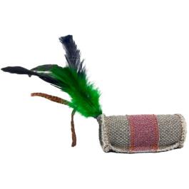 Игрушка Barry King для котов Ролик с веревкой из прочного материала красный 4*9,5см