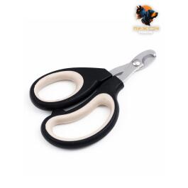 Ножницы-когтерезы Пижон Premium с эргономичной ручкой, чёрно-бежевые