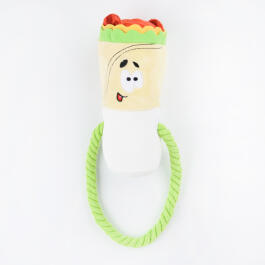 Игрушка Mr.Kranch для собак "Шаурма" плюшевая с канатиком и пищалкой, 21см