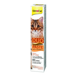 Паста GIMCAT ANTIHAIRBALL DUO-PASTE 50гр для кошек с эффектом выведения шерсти сыр + солод