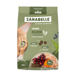 0,4кг Корм Bosch Sanabelle Grande chicken & cranberries Life для взрослых кошек крупных пород с Курицей и клюквой