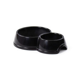 Миска двойная Полесье для кошек и собак Чёрная 24,6*17,9см, 0,6л