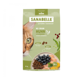8кг Корм Bosch Sanabelle No Grain chicken & blueberries Life беззерновой для взрослых кошек с Курицей и черникой