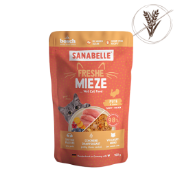 100г Влажный корм Bosch Sanabelle Freshe Mieze Nassfutter Turkey & Chicken для взрослых кошек паштет с Индейкой и курицей