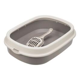 Туалет IDEA "ЛЯ-МУРР" для кошек с низким бортом и совком Капучино, 48*35,5см