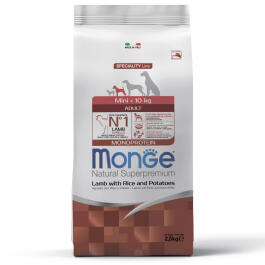 2,5кг Корм Monge Dog SP Monoprotein Mini Adult Lamb/Rice для взрослых собак мелких пород c Ягненком и рисом