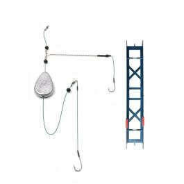 Оснастка фидерная Яман «Донка №2», груз ложка скольз. 100 г, отвод 12 см, плетеный шнур 0,25 мм, крючок №4 Baitholder, на мотовиле