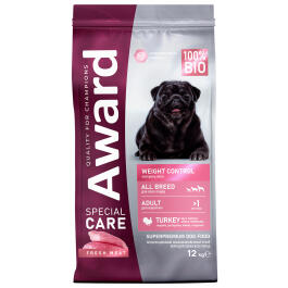 12кг Корм Award SPECIAL CARE Weight Control для взрослых собак всех пород для контроля веса со свежим мясом Индейки