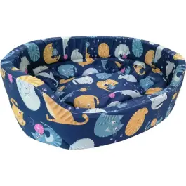 Лежанка Happy Friends "Кошки" овальная, 53*45*12см