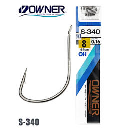 Крючок Owner S-340, №08 с поводком 0,16мм